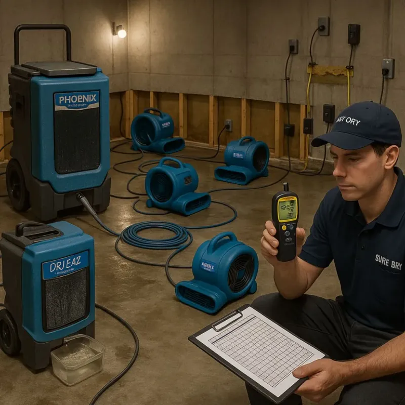 Structural Drying and Dehumidification process in Massanutten, VA